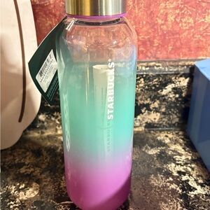 Starbucks Pink and Teal Ombre Bottle